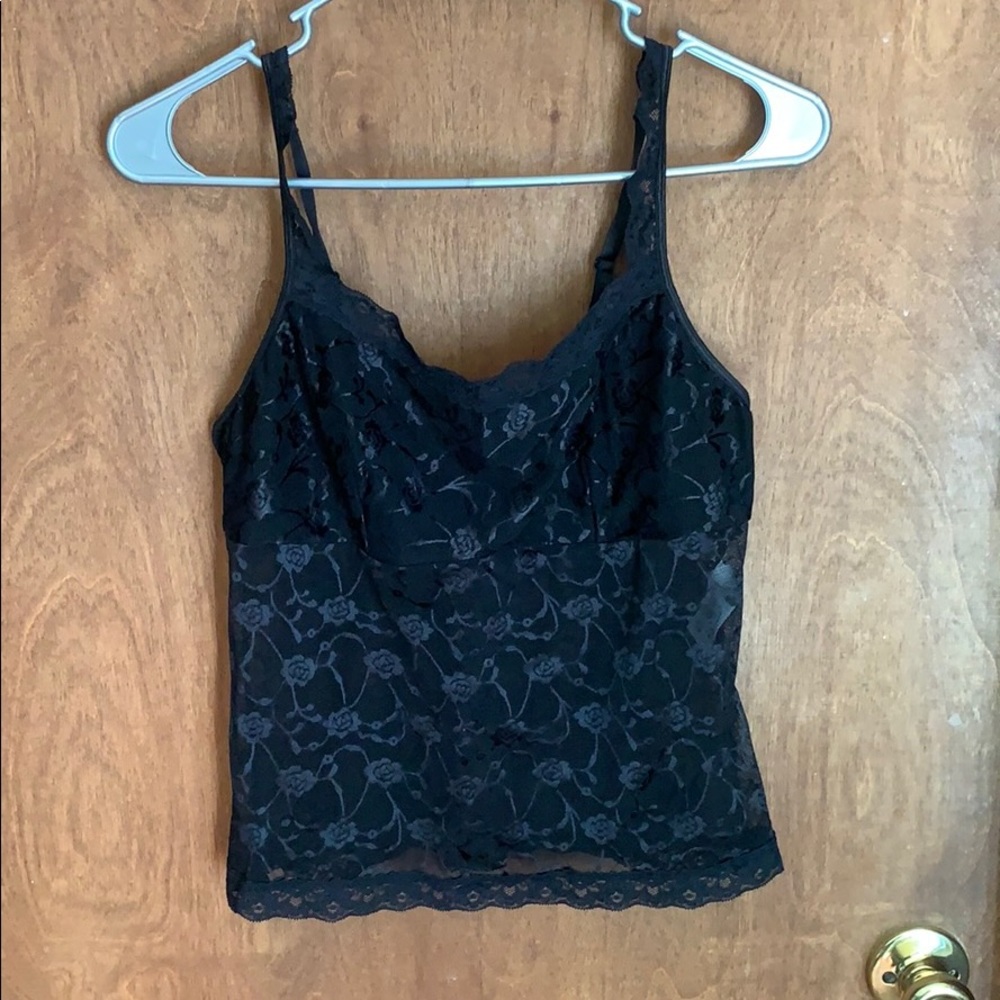 Cute Black Sheer Tank Top